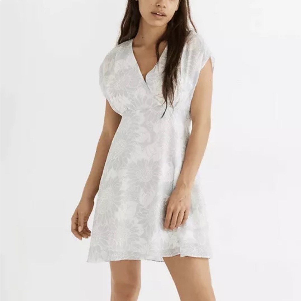 Madewell crossover mini dress in Sunflower Season AO325
